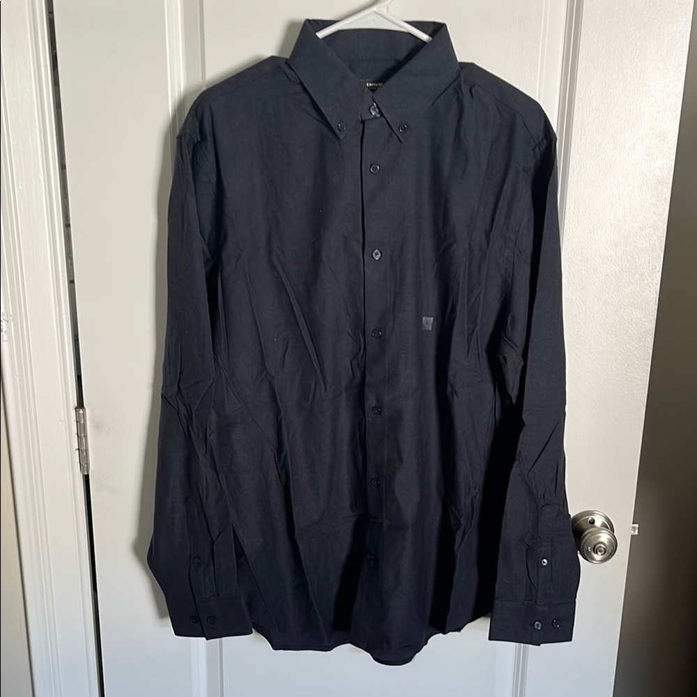 NWT Express Navy Button-Up Shirt